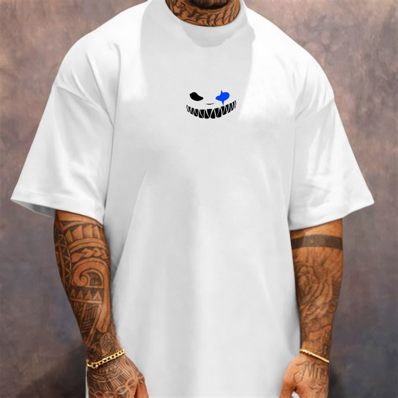 Camiseta Oversized Streetwear Masculina Gola Alta Gangster Smile