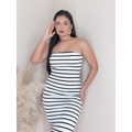 Vestido Midi Listrado Tomara Que Caia Modinha