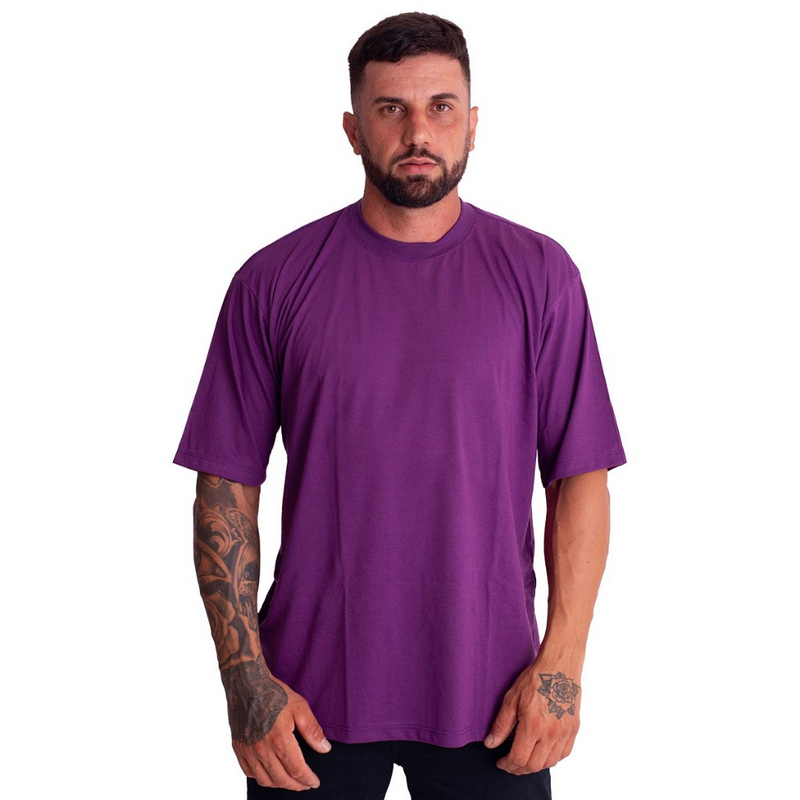 Camiseta Oversized Streetwear Masculina Gola Alta